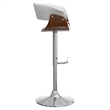 Sheldon Modern Adjustable Swivel Bar Stool in White Vegan Faux Leather