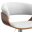 Sheldon Modern Adjustable Swivel Bar Stool in White Vegan Faux Leather