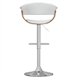 Sheldon Modern Adjustable Swivel Bar Stool in White Vegan Faux Leather