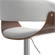 Sheldon Modern Adjustable Swivel Bar Stool in White Vegan Faux Leather