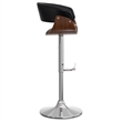 Sheldon Modern Adjustable Swivel Bar Stool in Black Vegan Faux Leather