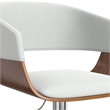 Lowell Mid Century Modern Adjustable Swivel Bar Stool in White Faux Leather