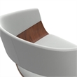 Lowell Mid Century Modern Adjustable Swivel Bar Stool in White Faux Leather