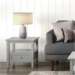 Simpli Home Warm Shaker Rectangle Transitional Solid Wood End Side Table in Gray