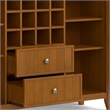 Simpli Home Bedford Transitional Solid Wood Sideboard & Wine Rack in Light Brown