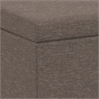 Simpli Home Avalon Contemporary Wood & Fabric Storage Ottoman Bench in Brown