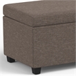 Simpli Home Avalon Contemporary Wood & Fabric Storage Ottoman Bench in Brown