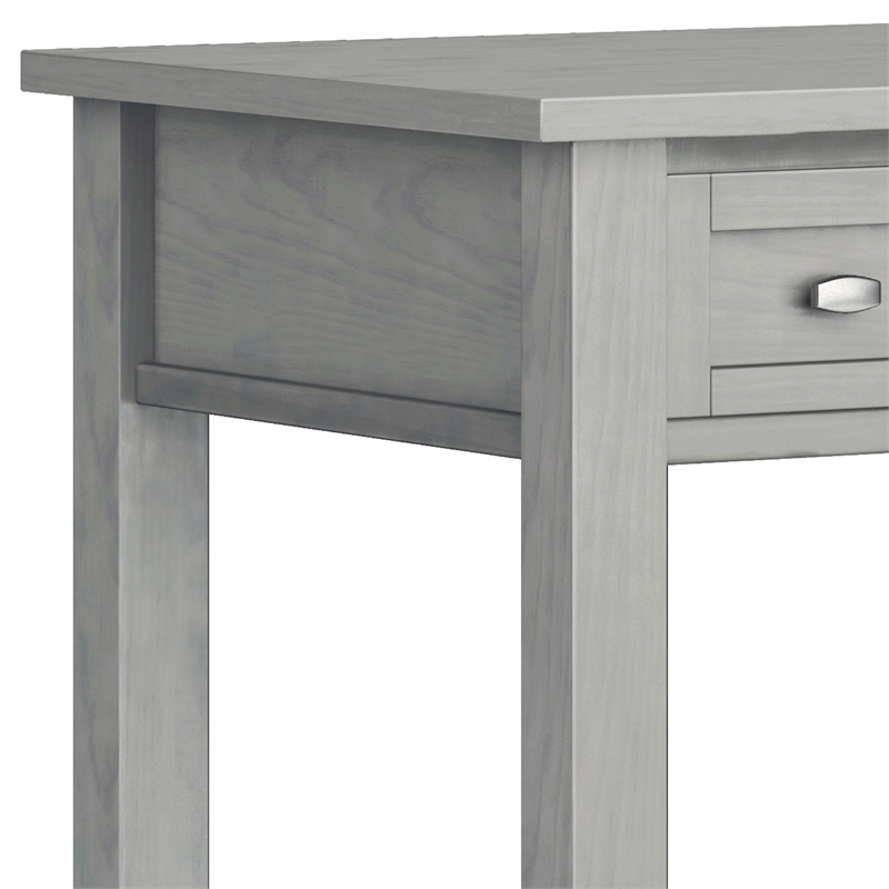 Simpli Home Warm Shaker Transitional Solid Wood Writing Office Desk in Fog Gray
