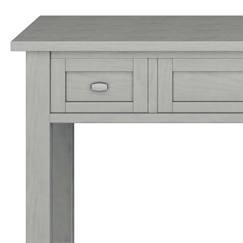 Simpli Home Warm Shaker Transitional Solid Wood Writing Office Desk in Fog Gray