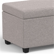 Simpli Home Avalon Contemporary Fabric & Wood Storage Ottoman Bench in Gray