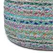 Margo Boho Round Pouf in Green Braided Jute