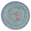 Margo Boho Round Pouf in Green Braided Jute