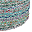 Margo Boho Round Pouf in Green Braided Jute