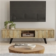 Lowry SOLID WOOD 72 inch Wide Modern TV Media Stand in Natural For TVs upto 80