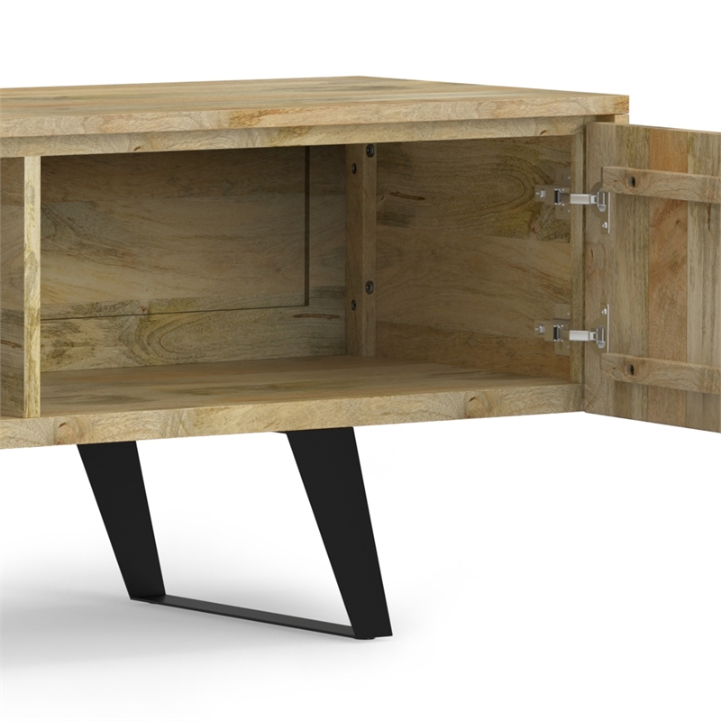 Lowry SOLID WOOD 72 inch Wide Modern TV Media Stand in Natural For TVs upto 80