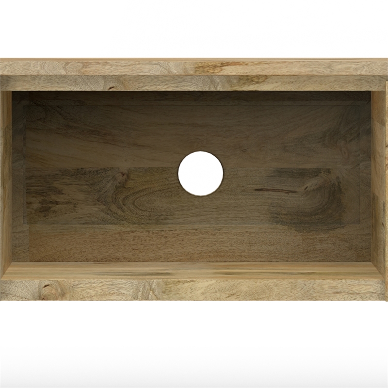 Lowry SOLID WOOD 72 inch Wide Modern TV Media Stand in Natural For TVs upto 80