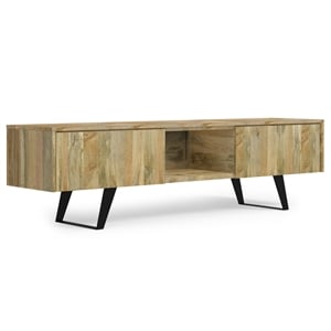Lowry SOLID WOOD 72 inch Wide Modern TV Media Stand in Natural For TVs upto 80&quot