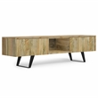 Lowry SOLID WOOD 72 inch Wide Modern TV Media Stand in Natural For TVs upto 80
