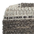 Grady Contemporary Square Pouf in Earth Tone Brown Handloom Woven