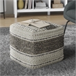 Grady Contemporary Square Pouf in Earth Tone Brown Handloom Woven