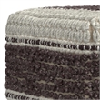 Grady Contemporary Square Pouf in Magenta and Natural Handloom Woven