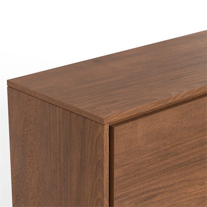 Lowry Metal 60 inch Wide Rectangle Modern Sideboard Buffet in Walnut Wood