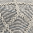 Cowan Contemporary Square Pouf in Gray and Natural Handloom Woven