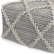 Cowan Contemporary Square Pouf in Gray and Natural Handloom Woven