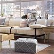 Cowan Contemporary Square Pouf in Gray and Natural Handloom Woven