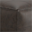 Sheffield Boho Square Pouf in Distressed Dark Brown Leather