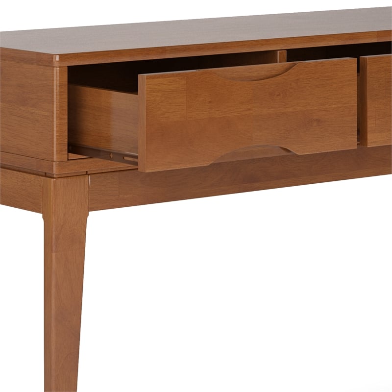 Harper SOLID HARDWOOD 54 inch Wide Modern Console Sofa Table in Teak Brown