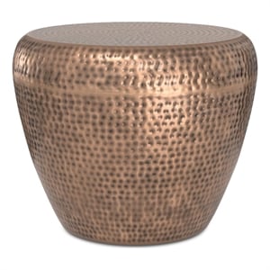 Preston Modern Industrial 22 inch Wide Metal Metal Side Table in Antique Copper