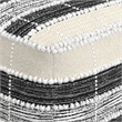 Barley Boho Square Pouf in White and Black Polystyrene Filling