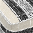 Barley Boho Square Pouf in White and Black Polystyrene Filling