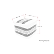 Barley Boho Square Pouf in White and Black Polystyrene Filling
