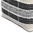 Barley Boho Square Pouf in White and Black Polystyrene Filling