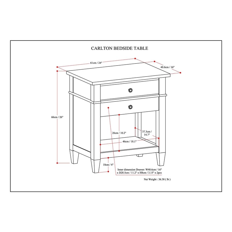 Carlton SOLID WOOD 24
