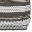 Sommer Boho Square Pouf in Natural and Taupe Gray Handloom Woven Pattern