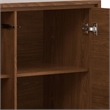 Lowry Metal 39 inchWide Modern Medium Storage Cabinet in Walnut WOOD