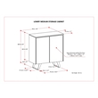 Lowry Metal 39 inchWide Modern Medium Storage Cabinet in Walnut WOOD