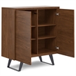 Lowry Metal 39 inchWide Modern Medium Storage Cabinet in Walnut WOOD