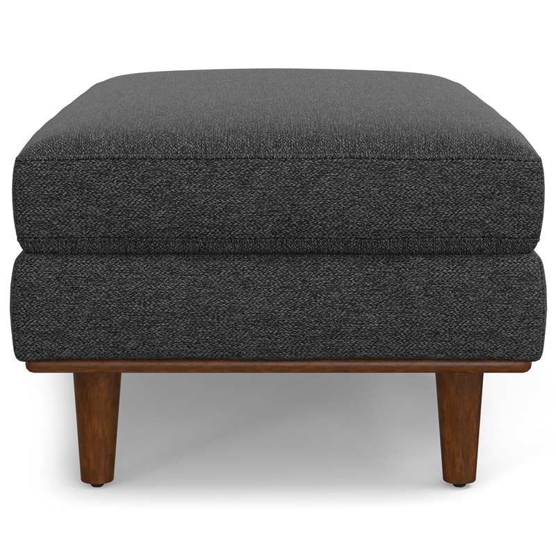 Morrison 49 inch Wide Modern Table Ottoman in Charcoal Gray Woven-Blend Fabric