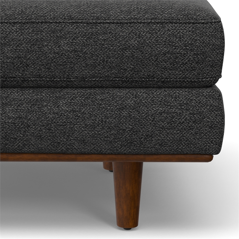Morrison 49 inch Wide Modern Table Ottoman in Charcoal Gray Woven-Blend Fabric