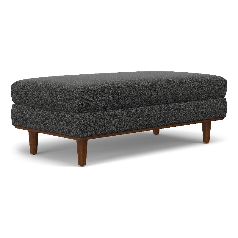 Morrison 49 inch Wide Modern Table Ottoman in Charcoal Gray Woven-Blend Fabric