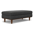Morrison 49 inch Wide Modern Table Ottoman in Charcoal Gray Woven-Blend Fabric