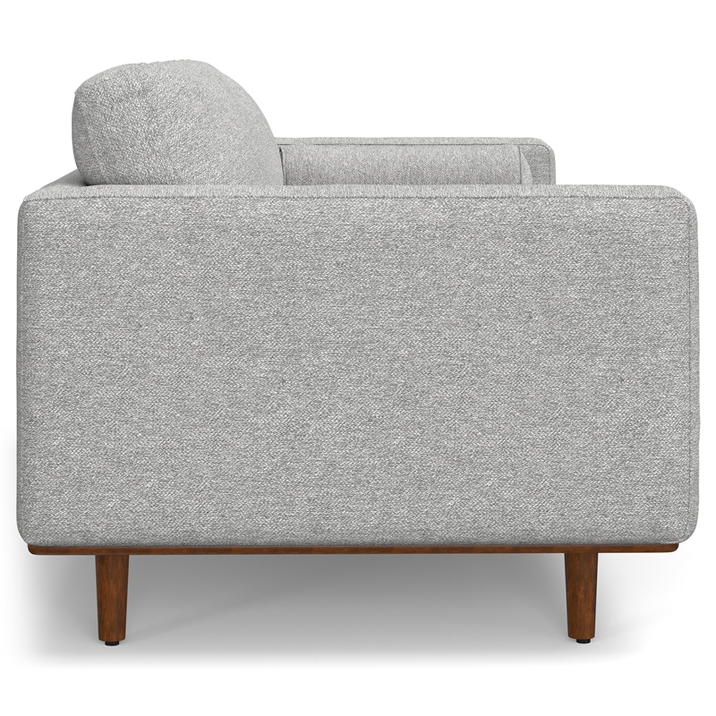 Morrison Mid-Century Modern 89 inch Wide Sofa in Mist Gray Woven-Blend Fabric