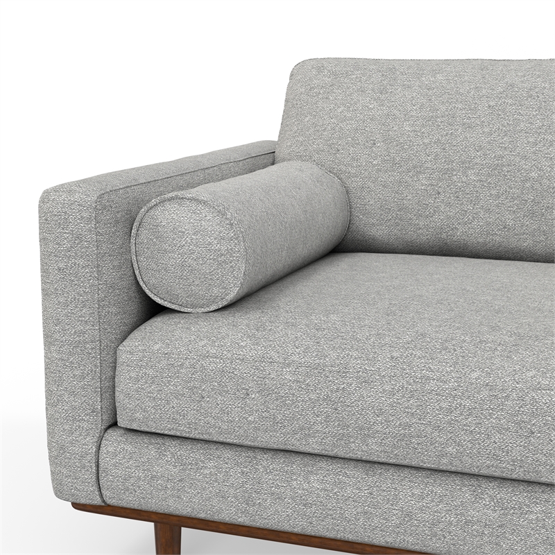 Morrison Mid-Century Modern 89 inch Wide Sofa in Mist Gray Woven-Blend Fabric