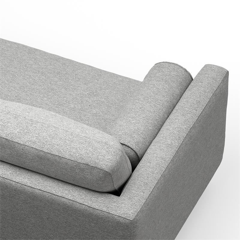 Morrison Mid-Century Modern 89 inch Wide Sofa in Mist Gray Woven-Blend Fabric