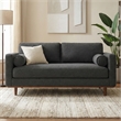 Morrison 72 inch Wide Modern Loveseat Sofa in Charcoal Gray Woven-Blend Fabric