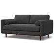 Morrison 72 inch Wide Modern Loveseat Sofa in Charcoal Gray Woven-Blend Fabric